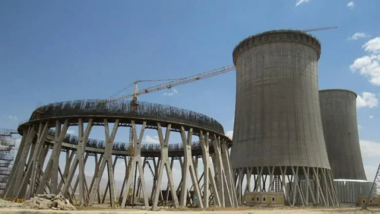 Evaporation of water in the cooling tower